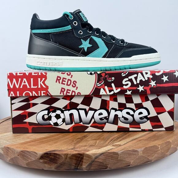 Converse x Liverpool FC Men's 8.5 Sneakers Fastbreak Pro Mid Black Teal A12785C - Picture 12 of 14
